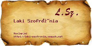 Laki Szofrónia névjegykártya